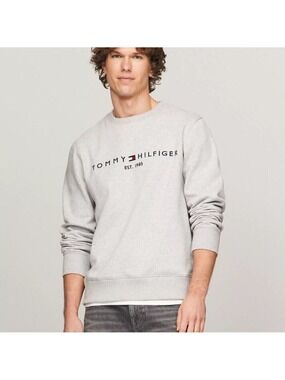NWT Tommy Hilfiger Embroidered Logo Sweatshirt XL Grey